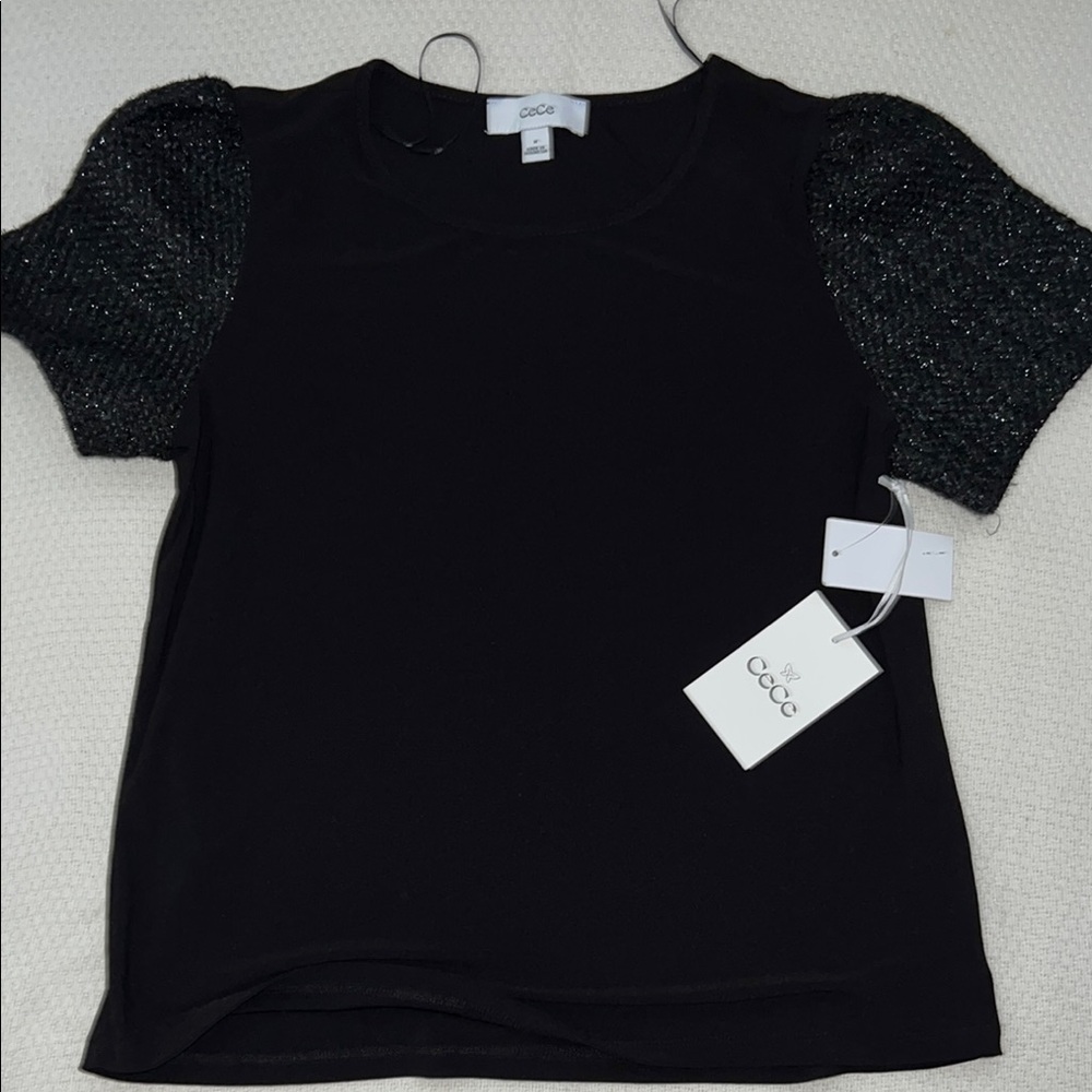 NWT Cece tweed sleeve women’s top
